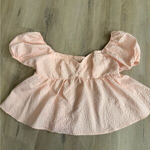 SHEIN Peach Puff Sleeve Blouse